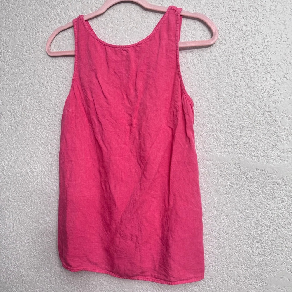 Market & Spruce Pink Linen Blend Tank Top | Criss Cross Back | Size Small - Picture 2 of 6